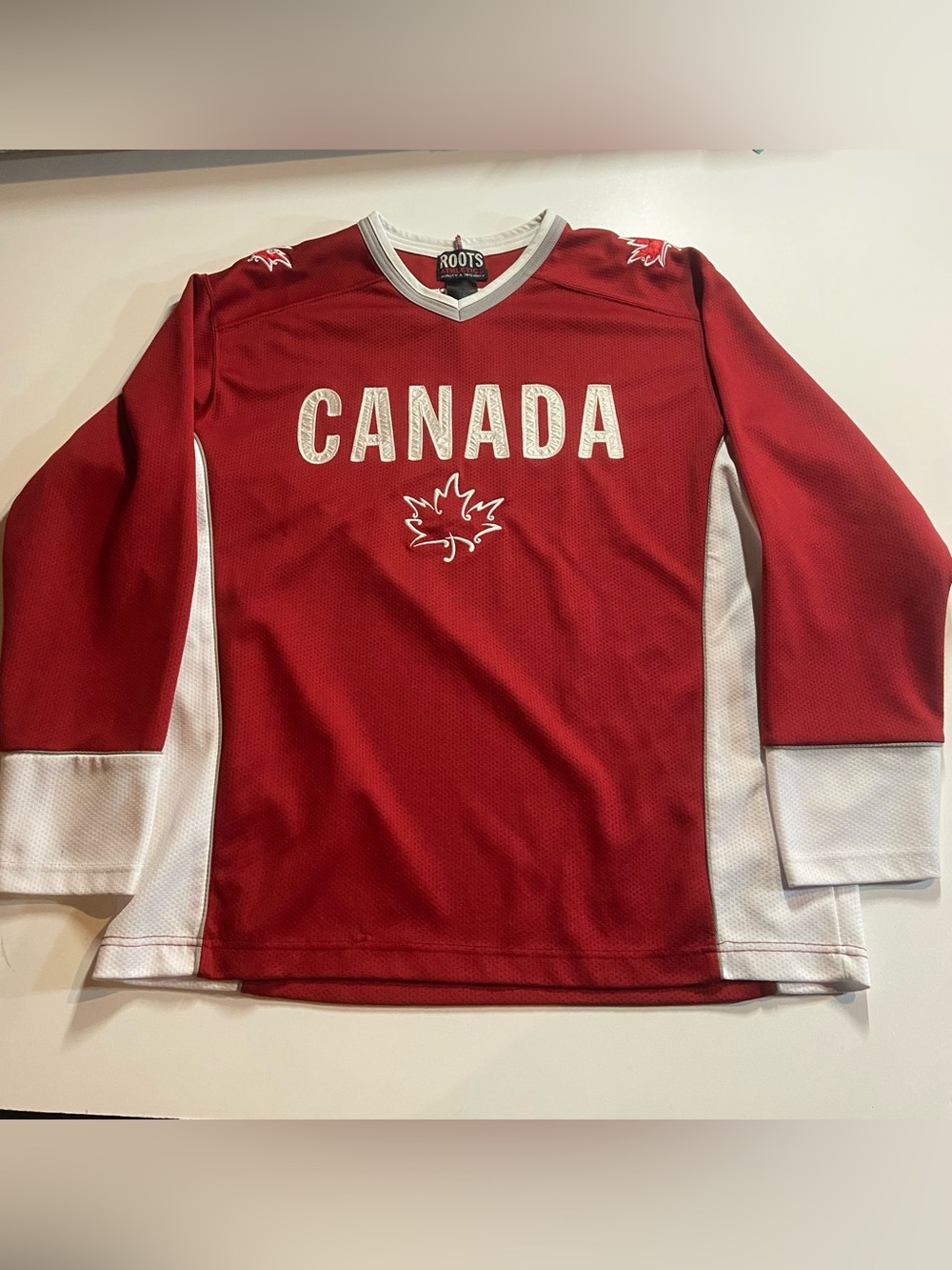 Vintage Roots Canada Red and White Hockey Jersey